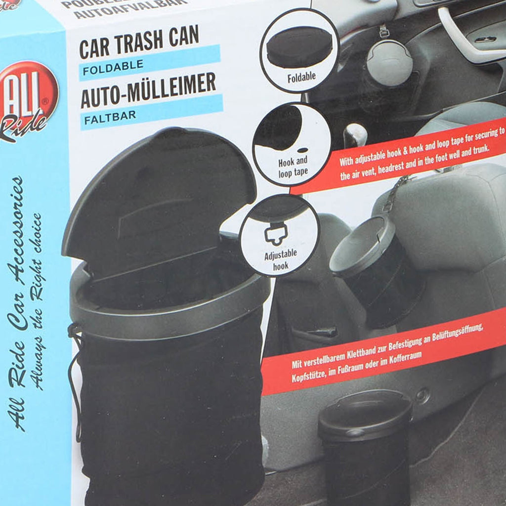 Car Bin Trash Can Foldable Litter Can Garbage Storage Travel with Lid Portable