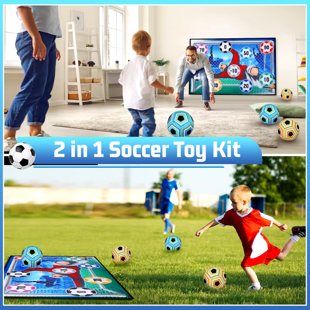 Football Soccer Sticky Goal Toy Shooting Score Practice Indoor Outdoor Sport Game Penalty Free Kick Training for Boys Gift