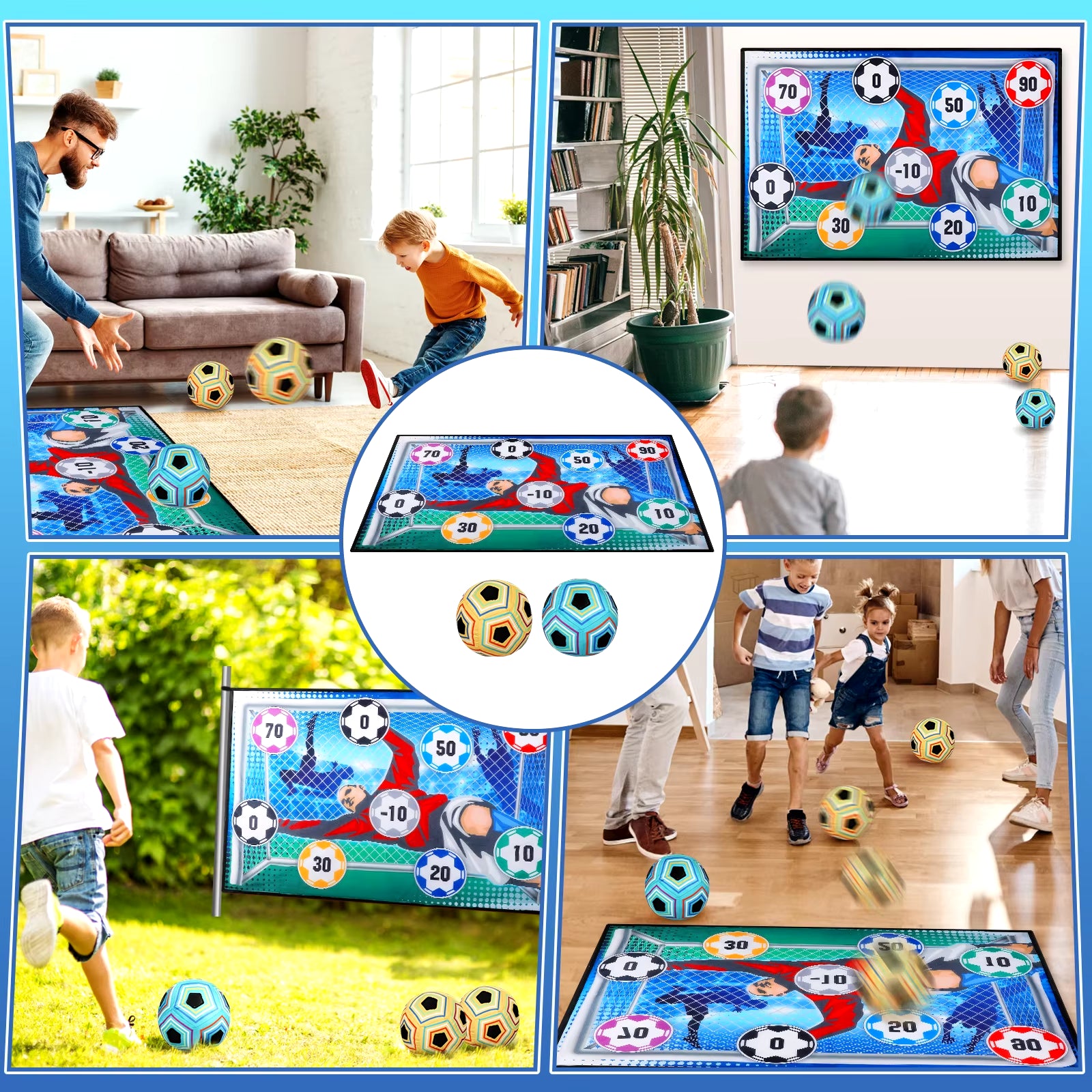 Football Soccer Sticky Goal Toy Shooting Score Practice Indoor Outdoor Sport Game Penalty Free Kick Training for Boys Gift