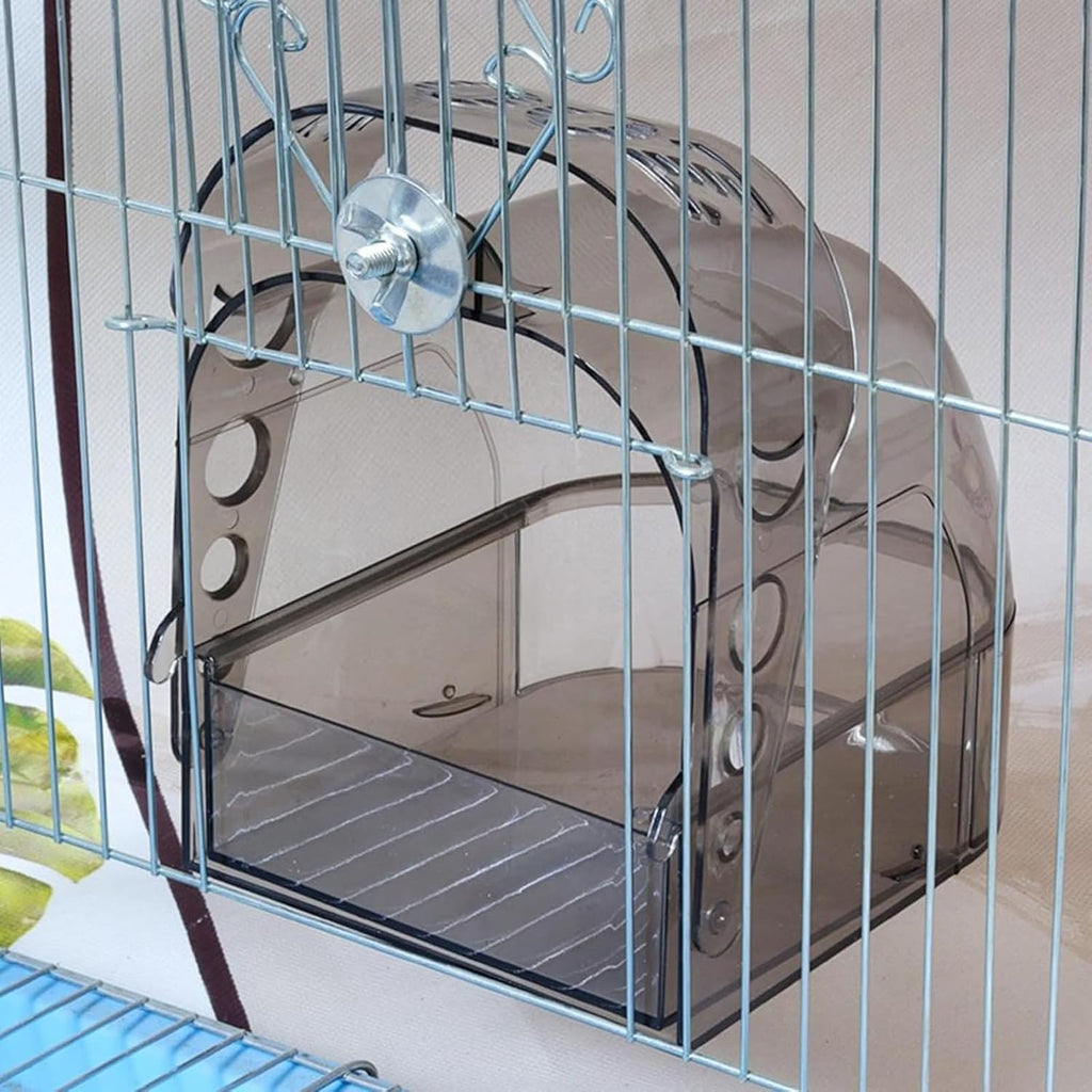 Bird Bath Cage, Cleaning Pet Supplies Cockatiel Bird Clean Bathtub with Hanging Hooks and Bottom Drawer for Cage Parrot Hanging Bathing Tub Bath Shower Box Accessory Supplies (Color : Transparent)