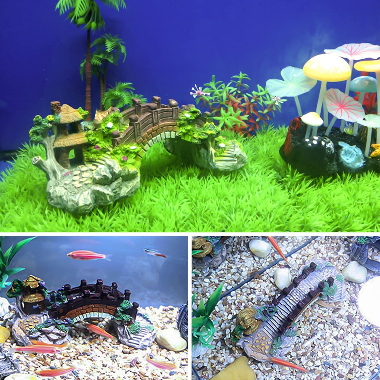 Fish Tank Decorations Accessories Pet Supplies Fish Aquatic Pets Aquariums Accessorie Aquarium Décor Ornaments Artificial Bridge Model