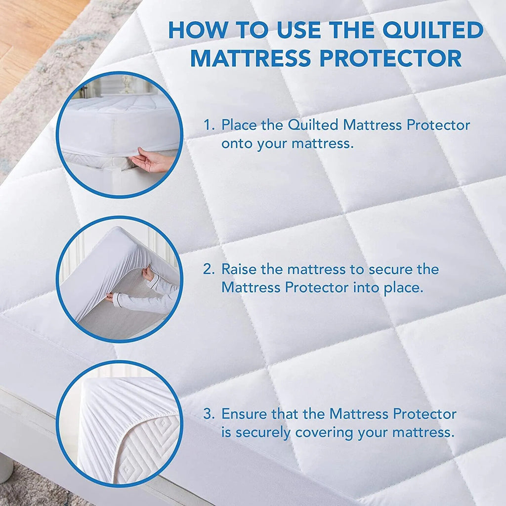 EXTRA DEEP QUILTED MATRESS MATTRESS PROTECTOR FITTED BED COVER ALL SIZES