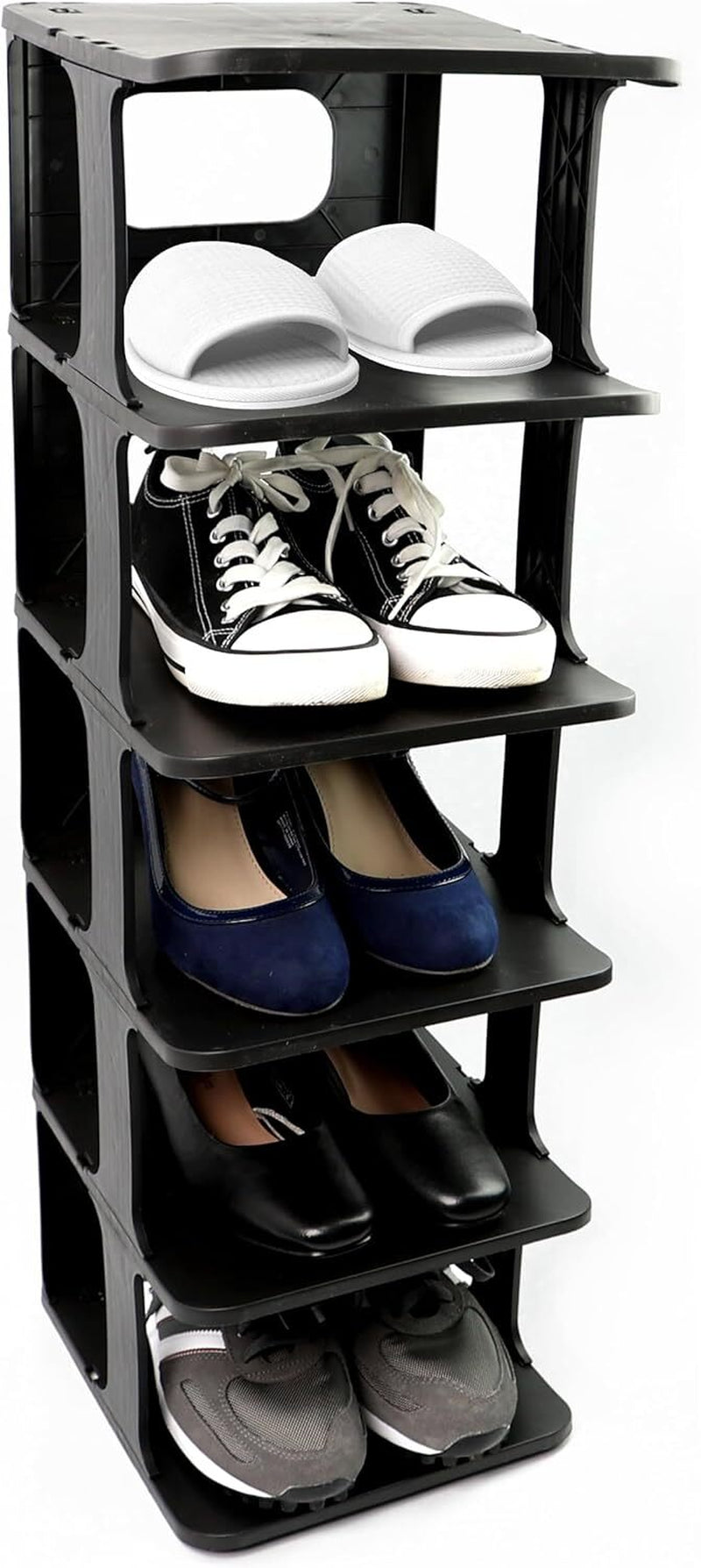 5 Tier Vertical Shoe Holder Stand Rack Available in Black and White Color