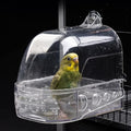 Bird Bath Cage, Cleaning Pet Supplies Cockatiel Bird Clean Bathtub with Hanging Hooks and Bottom Drawer for Cage Parrot Hanging Bathing Tub Bath Shower Box Accessory Supplies (Color : Transparent)