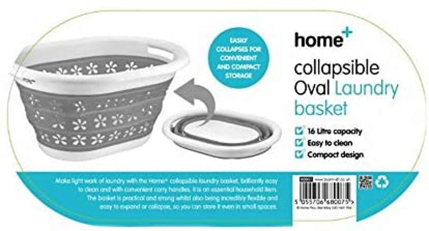 Collapsible Laundry Basket Washing Clothes Bin Foldable Space Saving Oval Pop Up
