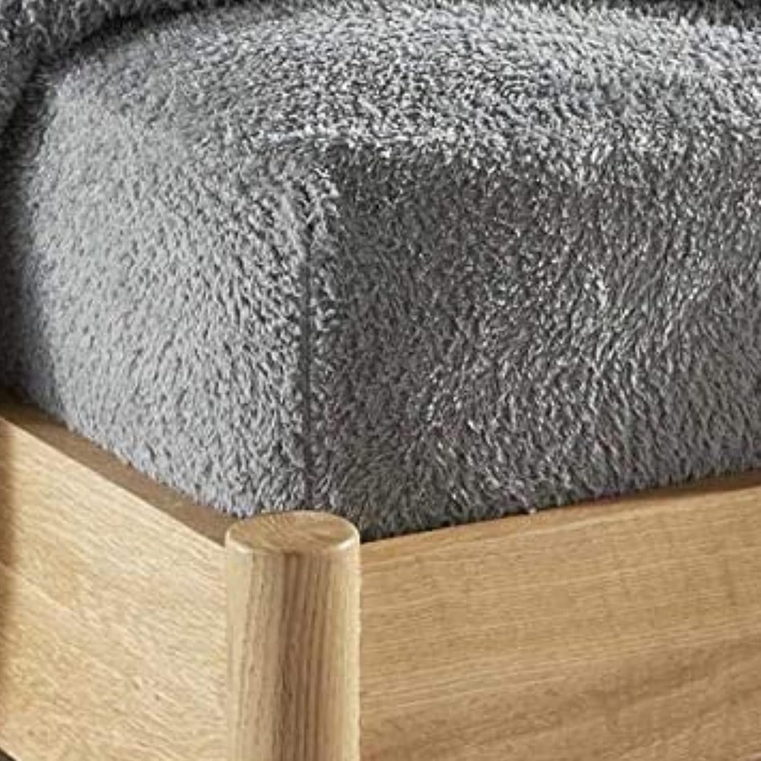 Teddy Fleece Extra Deep Fitted Sheet Cosy Warm Fluffy Fitted Bed Sheets, Double Grey
