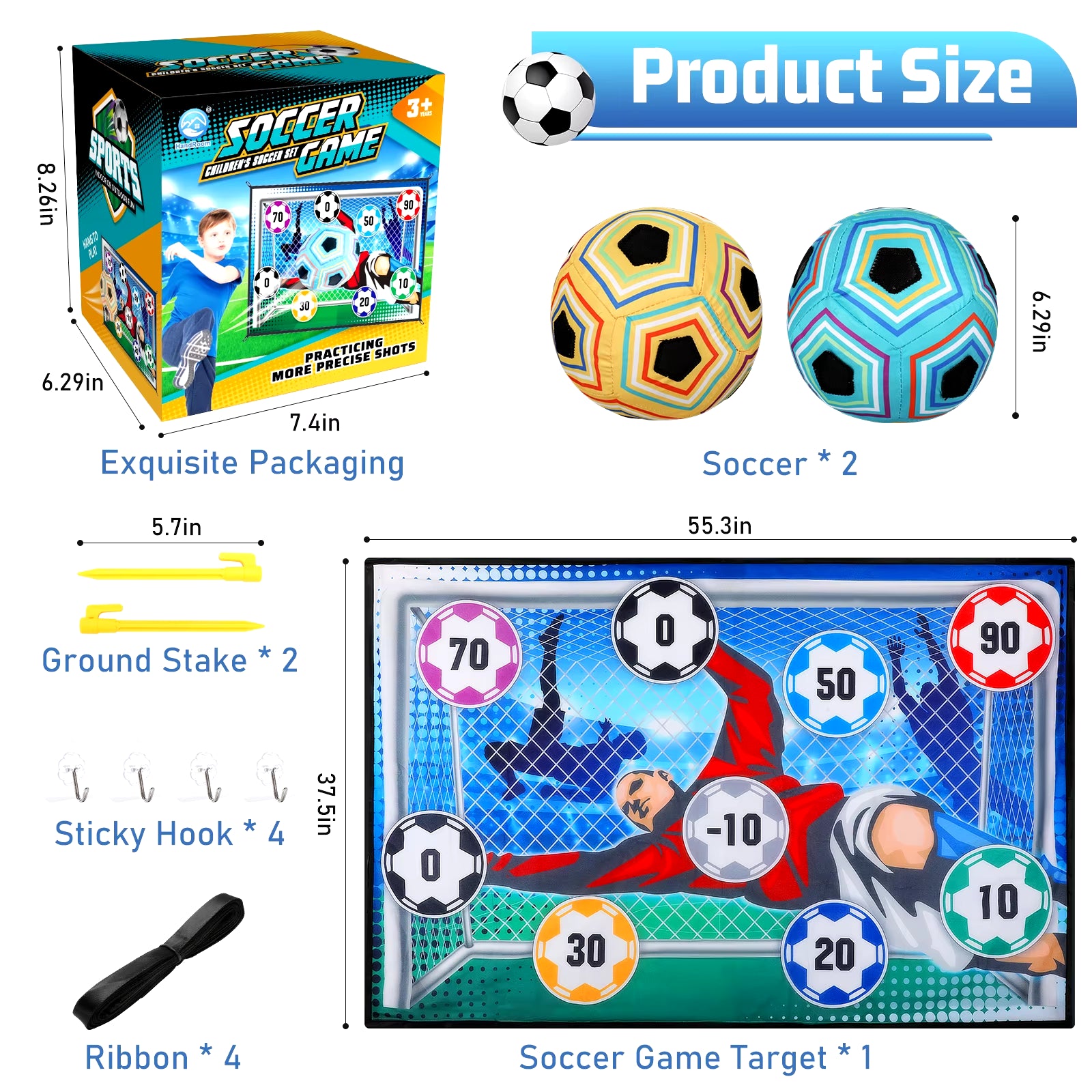 Football Soccer Sticky Goal Toy Shooting Score Practice Indoor Outdoor Sport Game Penalty Free Kick Training for Boys Gift