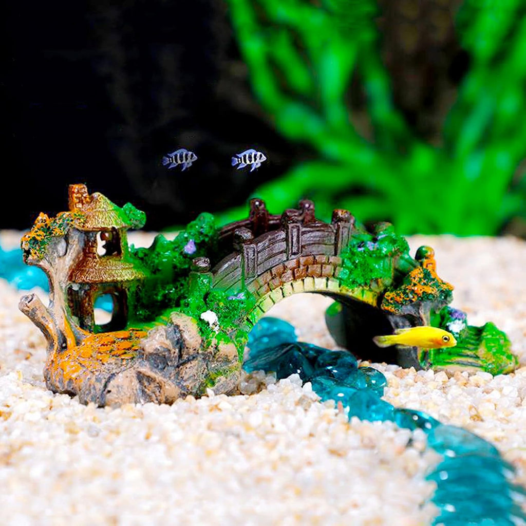 Fish Tank Decorations Accessories Pet Supplies Fish Aquatic Pets Aquariums Accessorie Aquarium Décor Ornaments Artificial Bridge Model