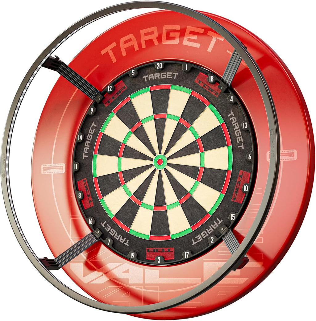 Corona Vision Dartboard Lighting System, Black Frame | White LED Dart Board Surround Ring Light with Magnetic Feet | Shadow Eliminating Dartboard Light | Professional Darts Accessories