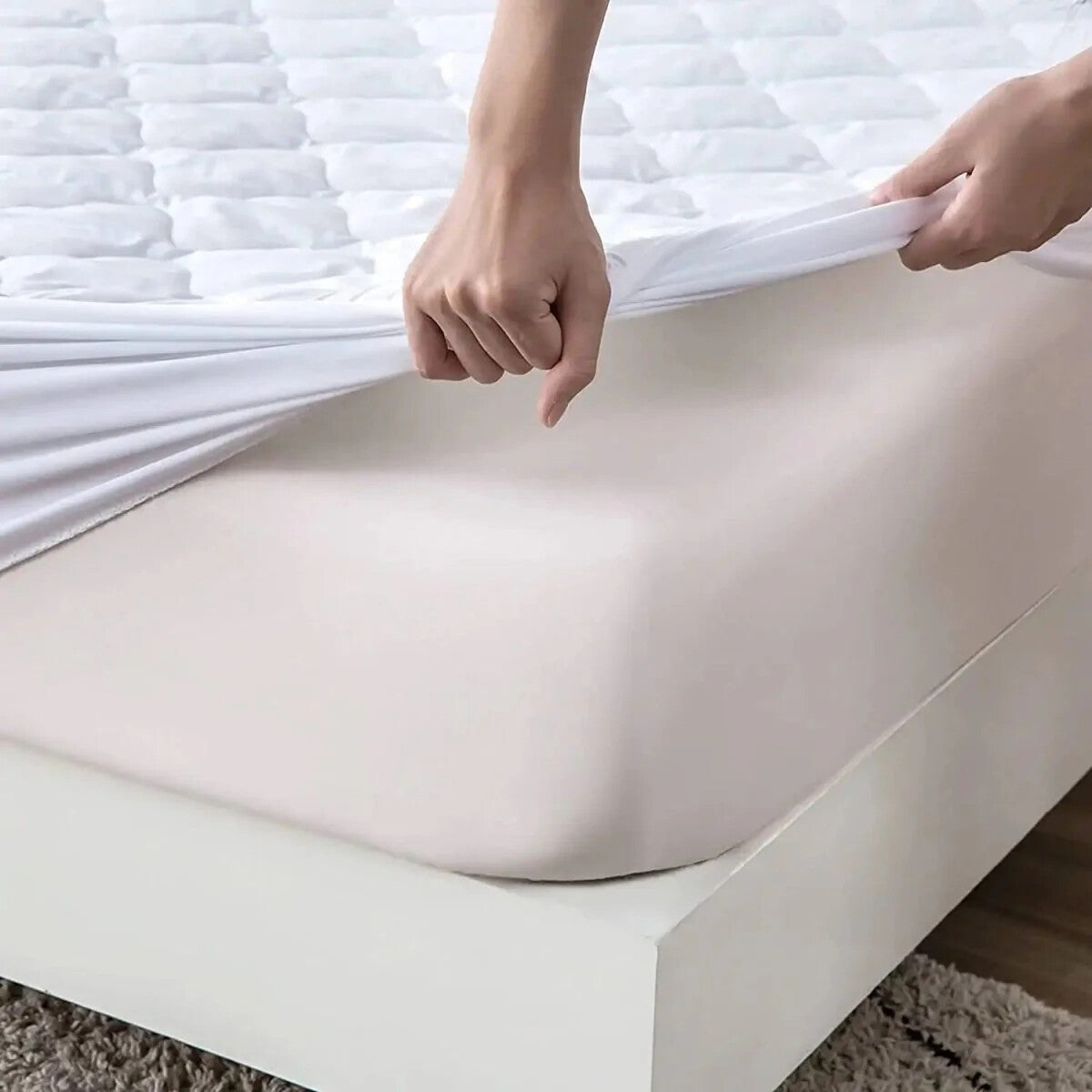 EXTRA DEEP QUILTED MATRESS MATTRESS PROTECTOR FITTED BED COVER ALL SIZES