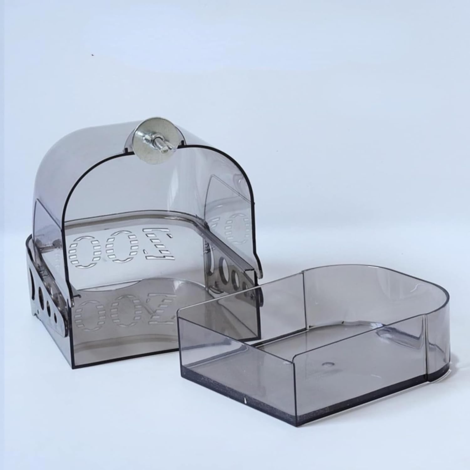 Bird Bath Cage, Cleaning Pet Supplies Cockatiel Bird Clean Bathtub with Hanging Hooks and Bottom Drawer for Cage Parrot Hanging Bathing Tub Bath Shower Box Accessory Supplies (Color : Transparent)