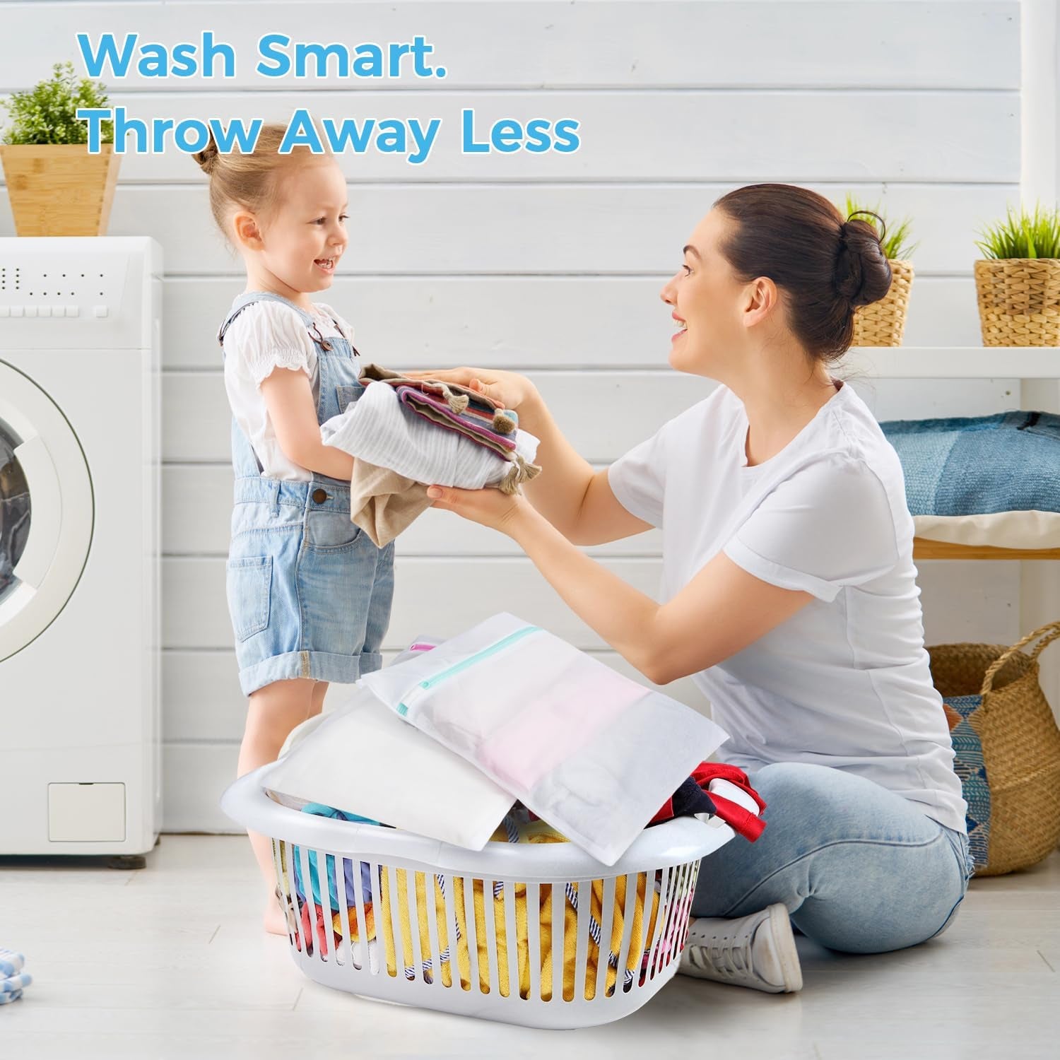 Mesh Laundry Bags, Washing Machine Wash Bags, Reusable and Durable Mesh Wash Bags for Delicate Blouse, Hosiery, Underwear, Bra, Lingerie and Baby Clothes, Great for Travel Storage Organization