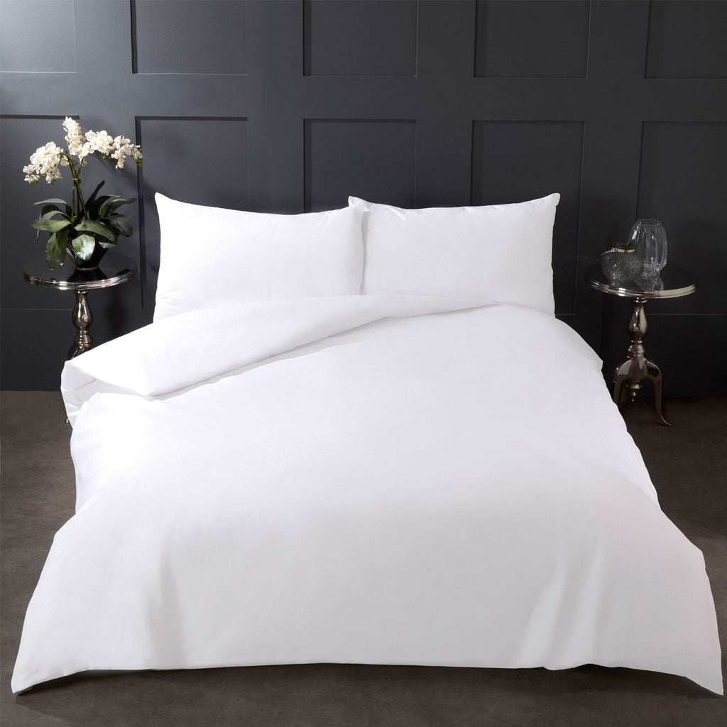 OHS Pure 100% Cotton Duvet Cover and Pillowcase Bedding Set Grey White Black