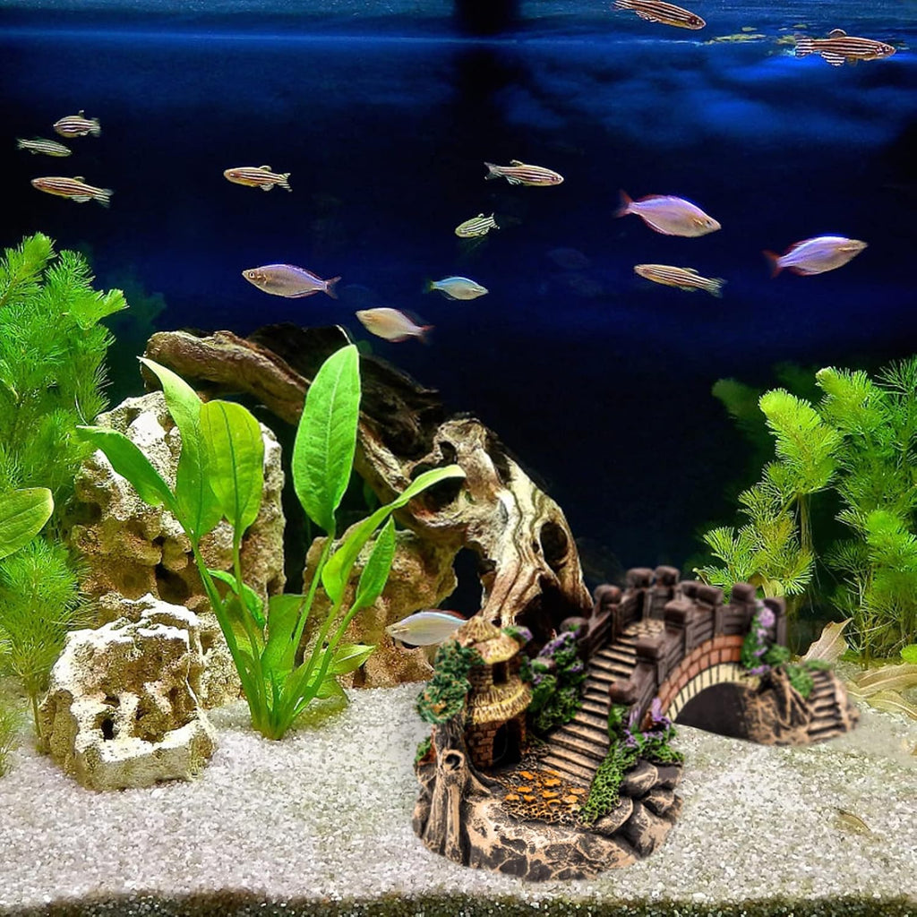 Fish Tank Decorations Accessories Pet Supplies Fish Aquatic Pets Aquariums Accessorie Aquarium Décor Ornaments Artificial Bridge Model