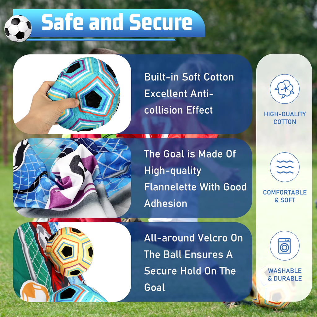 Football Soccer Sticky Goal Toy Shooting Score Practice Indoor Outdoor Sport Game Penalty Free Kick Training for Boys Gift
