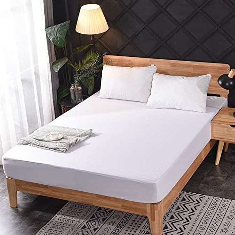 Waterproof Single Mattress Protector Single Bed Fitted Bed Mattress Cover for Bed Wetting Soft Washable Breathable Fitted Bed Sheet 30Cm Deep 90X200Cm