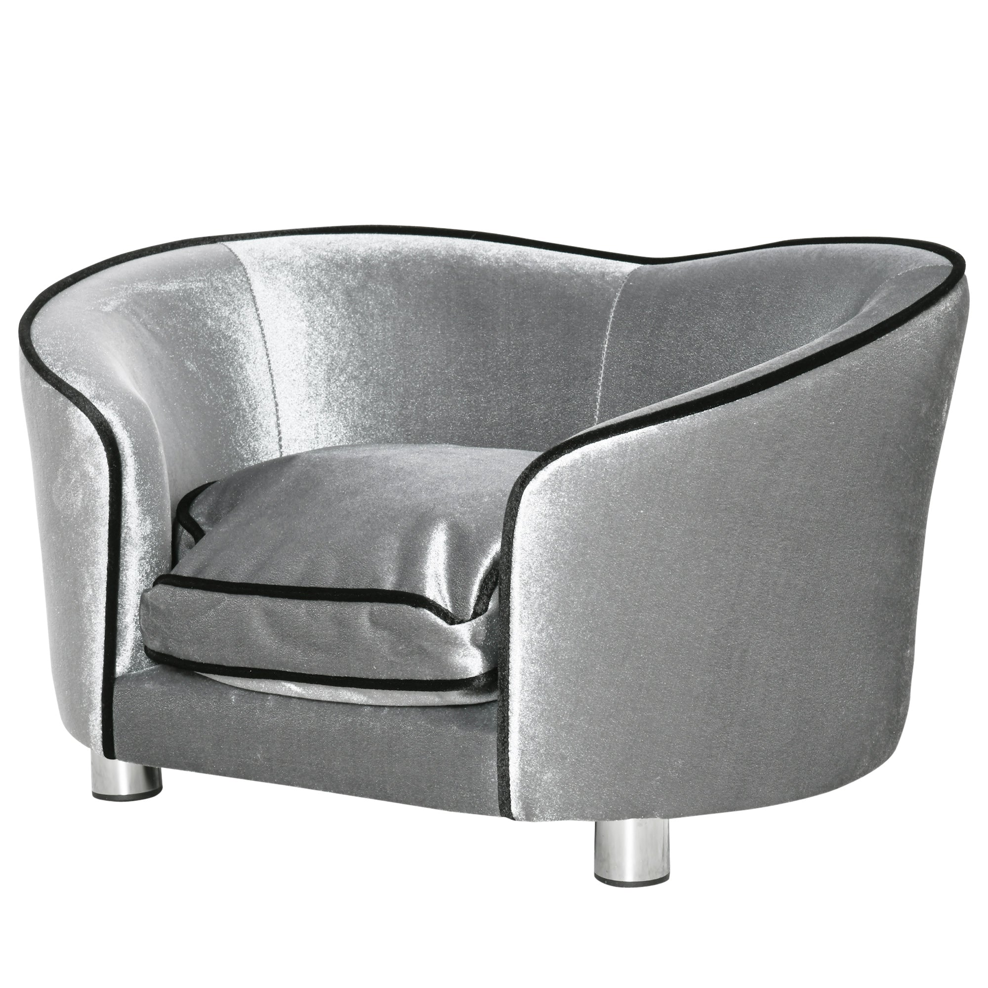 Dog Sofa Pet Chair, Kitten Couch W/ Soft Cushion, Storage Pocket
