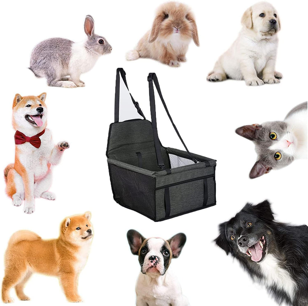 Pet Car Booster Seat Travel Carrier Cage, Oxford Breathable Folding Soft Washable Travel Bags for Dogs Cats Small Pet