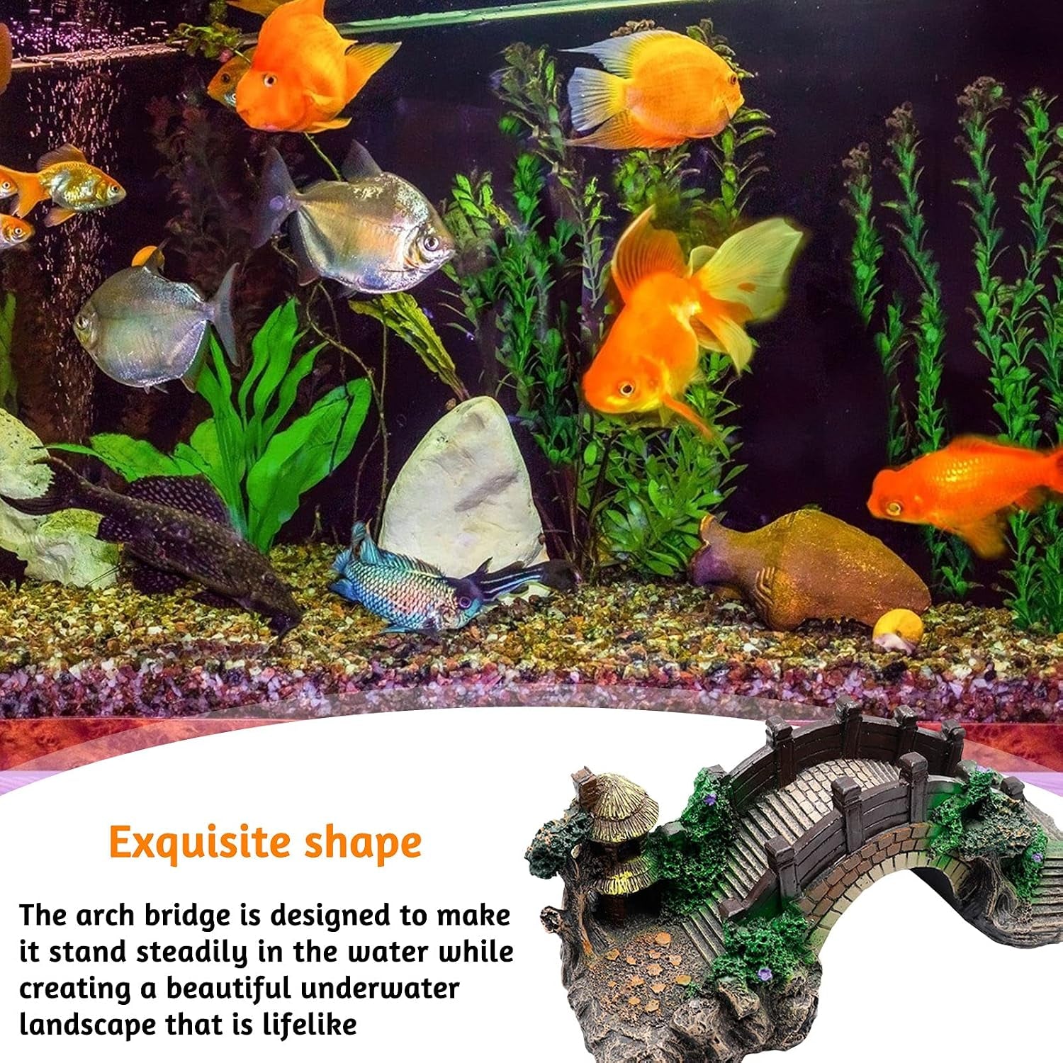 Fish Tank Decorations Accessories Pet Supplies Fish Aquatic Pets Aquariums Accessorie Aquarium Décor Ornaments Artificial Bridge Model