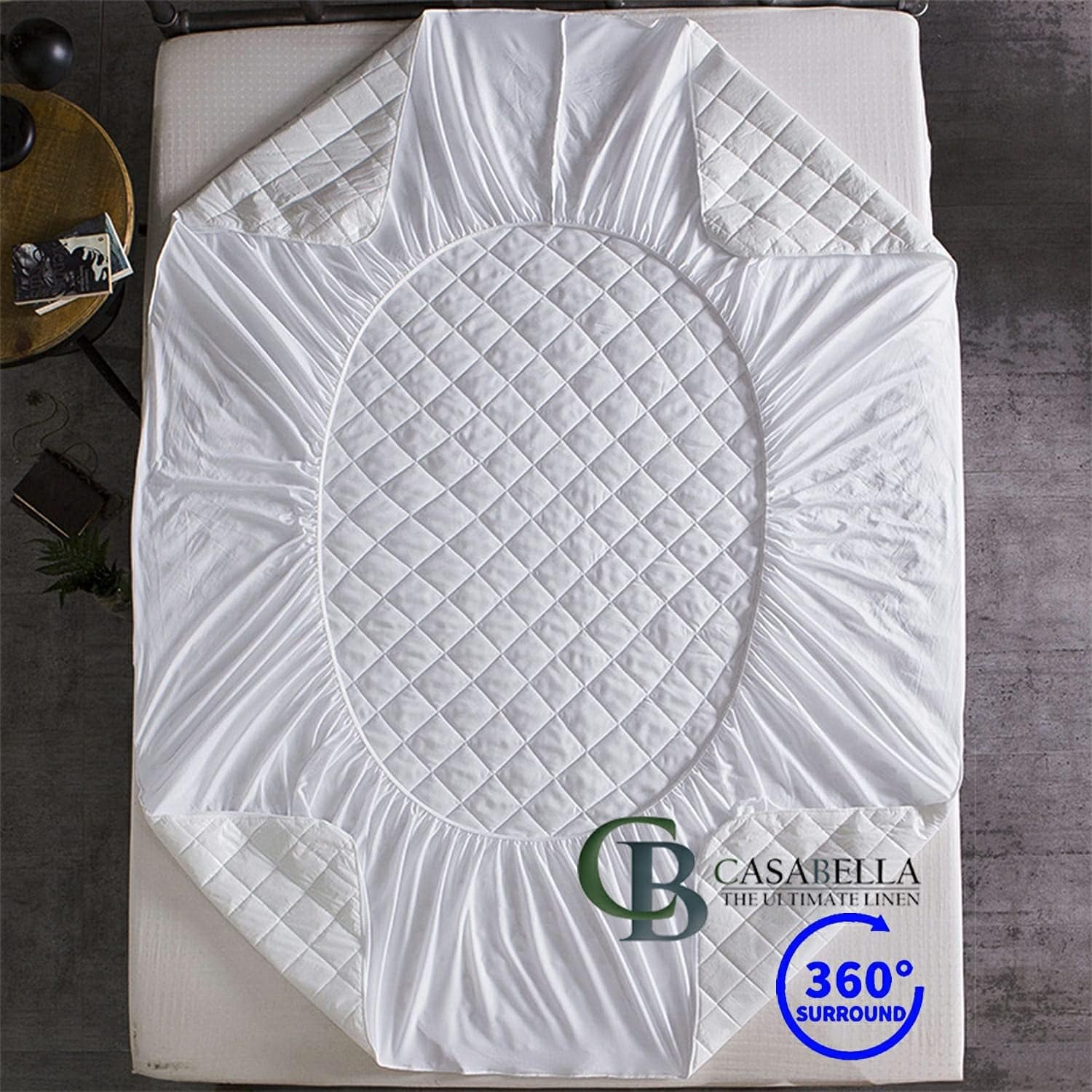Casabella Extra Deep Quilted Matress Protector 12" Fitted Bed Cover Polycotton Mattress Protectors (Bunk Bed, Quilt)