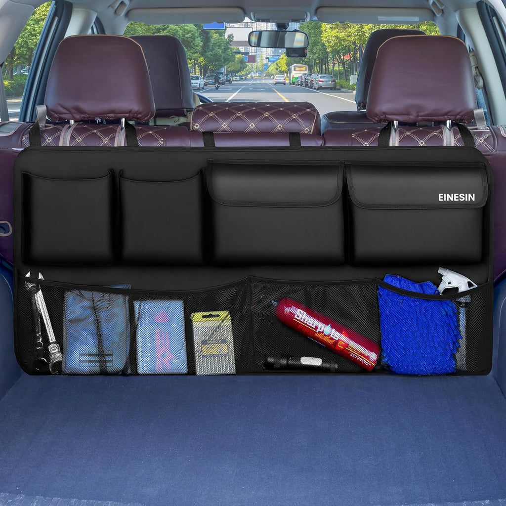 Car Trunk Organizer, Car Boot Organiser with 7 Pockets,Trunk Bag with Elastic Magic Wand Structure for SUV