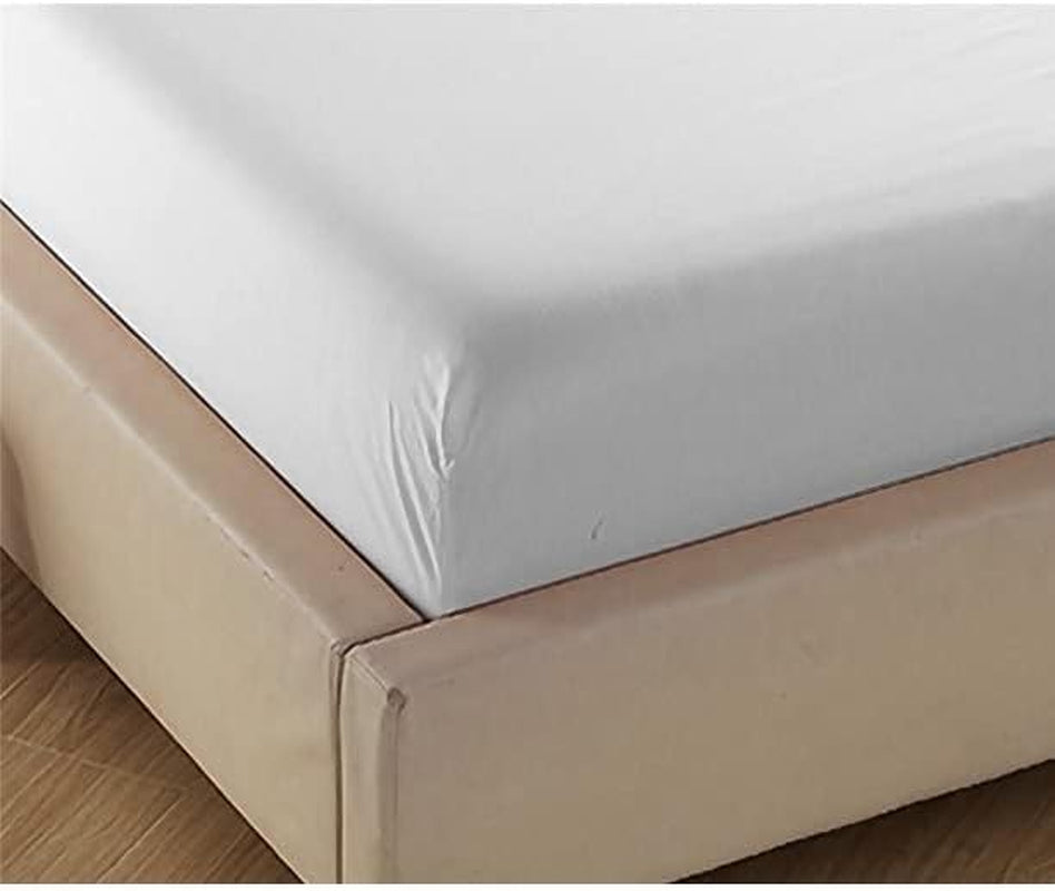 200 Thread Count 100% Egyptian Cotton Fitted Sheet - 16"/40Cm Extra Deep Fitted Bed Sheet - Luxury Ultra Soft Bottom Sheet - Deep Pocket Stretches up to 16" (White, Double)