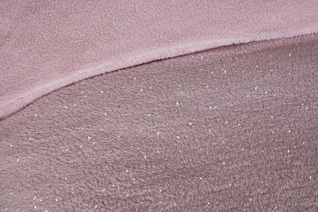 Sparkle Teddy Fleece Thermal Warm Cosy Super Soft Duvet Cover Quilt Bedding Set with Pillow Cases - Super King (220Cm X 260Cm) - Blush Pink