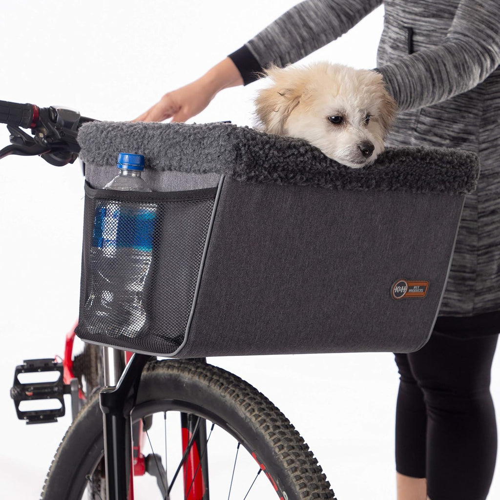 Pet Products Universal Bike Pet Carrier for Travel, Cat and Dog Bicycle Baskets, Classy Gray Large 12 X 16 X 10 Inches