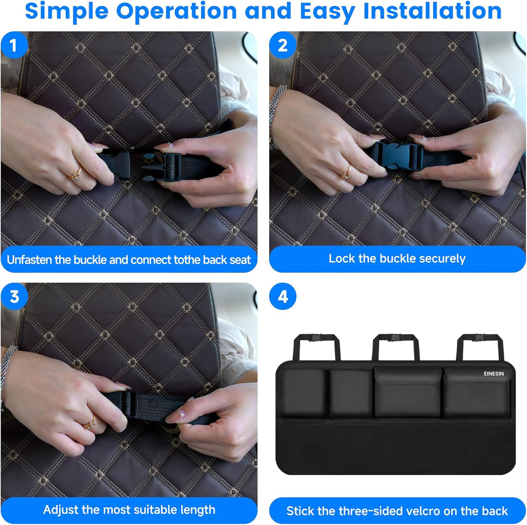 Car Trunk Organizer, Car Boot Organiser with 7 Pockets,Trunk Bag with Elastic Magic Wand Structure for SUV