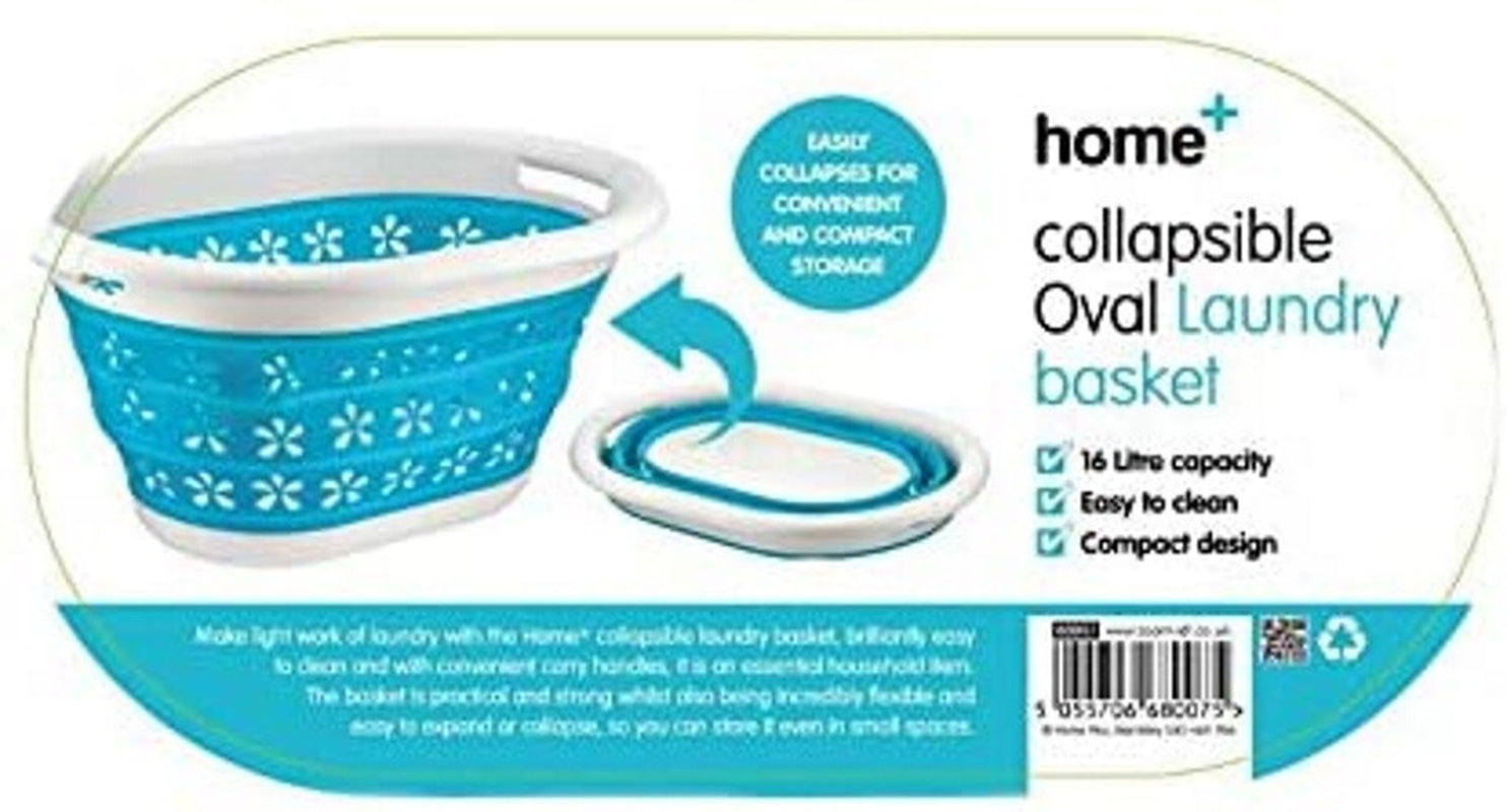 Collapsible Laundry Basket Washing Clothes Bin Foldable Space Saving Oval Pop Up