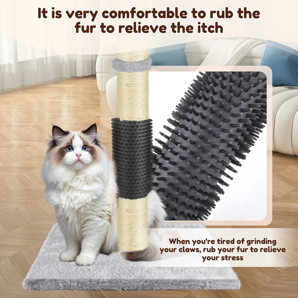 Cat Scratch Pole Sisal High-Density Cats Scratcher Turntable Board Toy Grab Column Pet Supplies Climb Frame 40Cm/80Cm