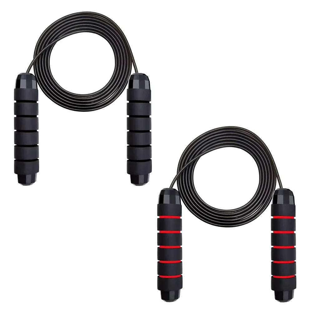 With Ball Bearings Adjustable Tangle-Free Speed Wire Jump Rope Workout with Foam Handles for Fitness Home Workouts and Slim Body