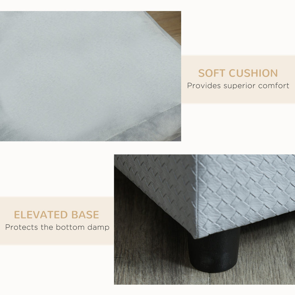 Dog Sofa for XS and S Dogs Pet Chair Couch W/ Soft Cushion Storage Space - Grey