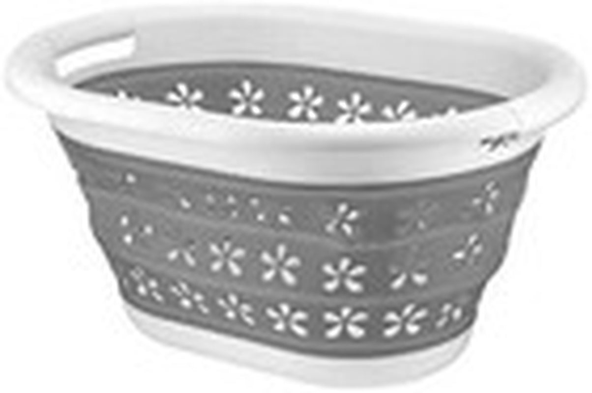 Collapsible Laundry Basket Washing Clothes Bin Foldable Space Saving Oval Pop Up